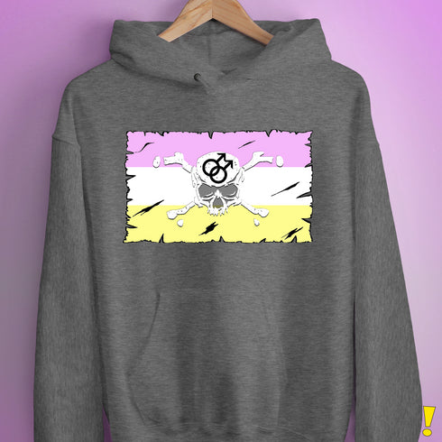 Twink Pride Pirate Flag Hoodie - Grey Heather